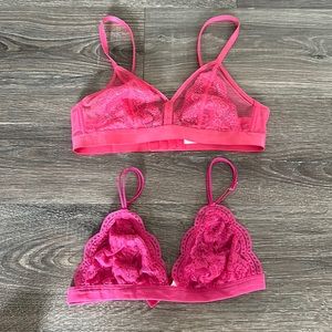 Lot of 2 pink bras. Both small. Both NEW